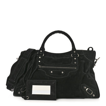 Balenciaga Baby Daim Suede Classic Silver Hardware City Black 1 of 8