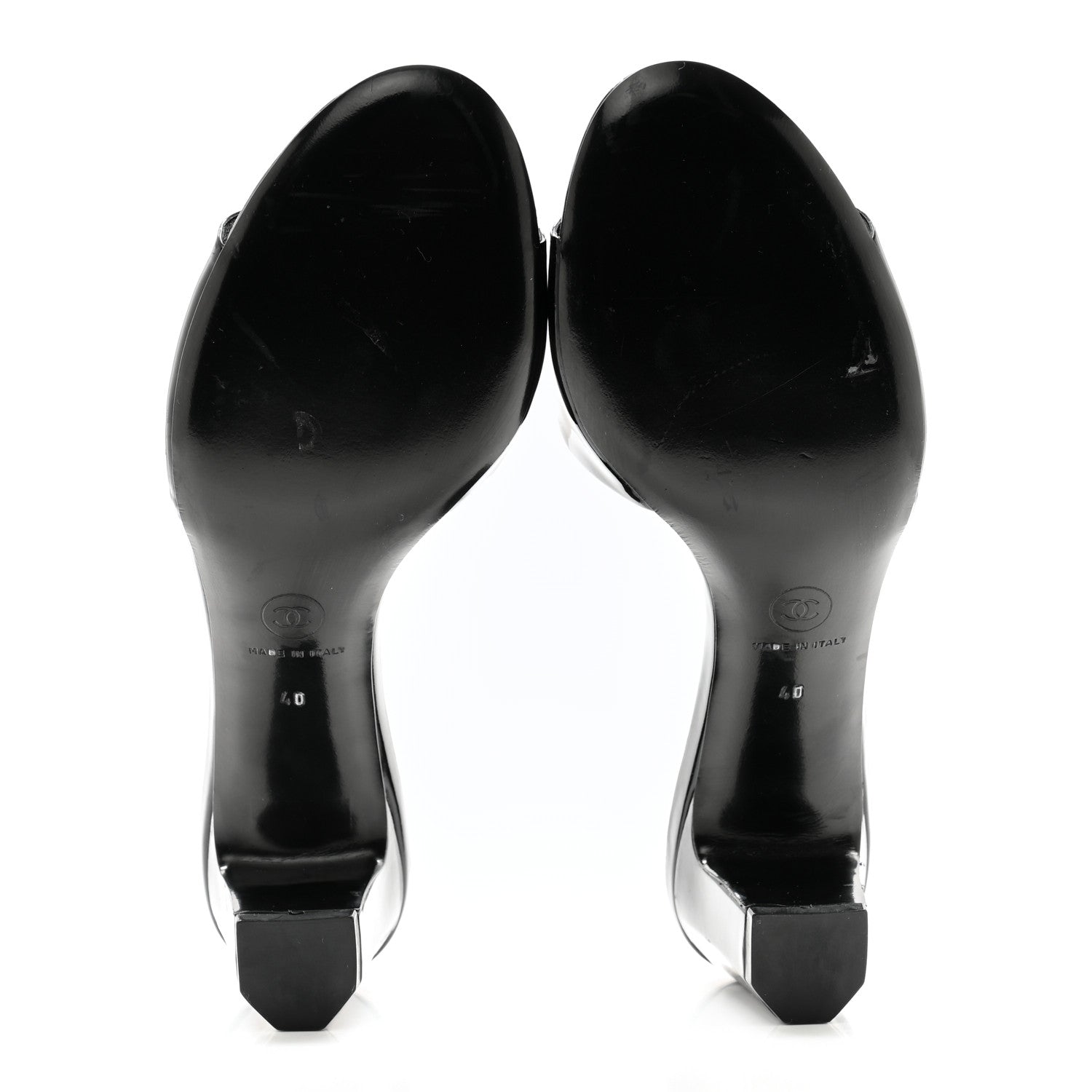 Chanel Patent Crystal Embellished Sandals 40 Black 5 of 9