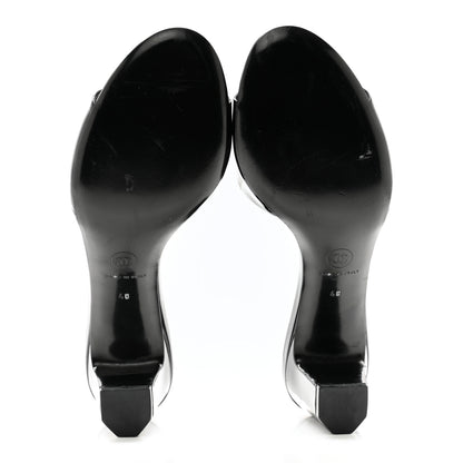 Chanel Patent Crystal Embellished Sandals 40 Black 5 of 9