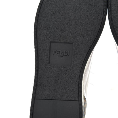 Fendi Vitello Mesh FF Digital Print Mens Fancy Low Top Sneakers 9 Nocciola Black Ultra White 7 of 12