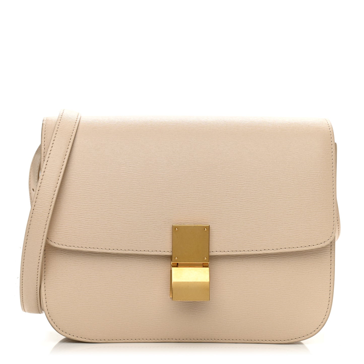 Liege Calfskin Medium Classic Box Flap Bag Powder