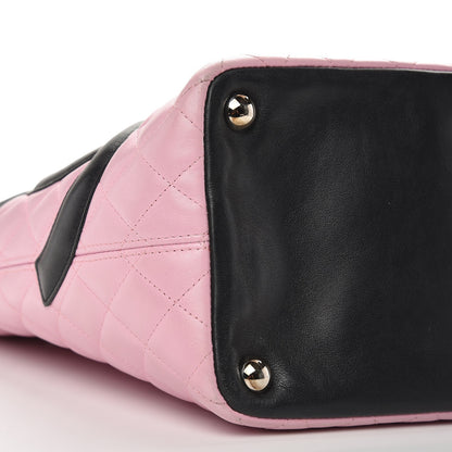 Chanel Calfskin Quilted Large Cambon Tote Pink Black 9 of 10