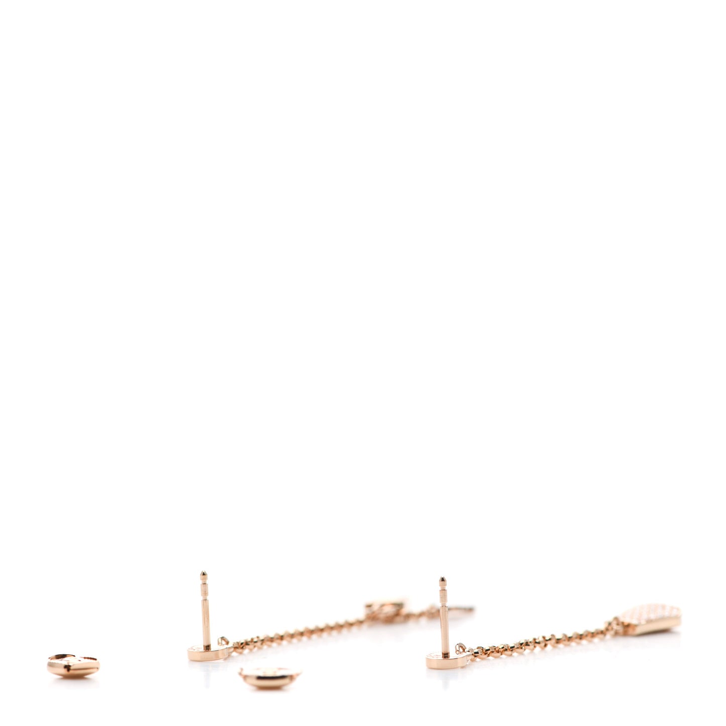18K Rose Gold Diamond Kelly Clochette Drop Earrings