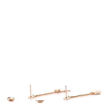 Hermes 18K Rose Gold Diamond Kelly Clochette Drop Earrings 3 of 5