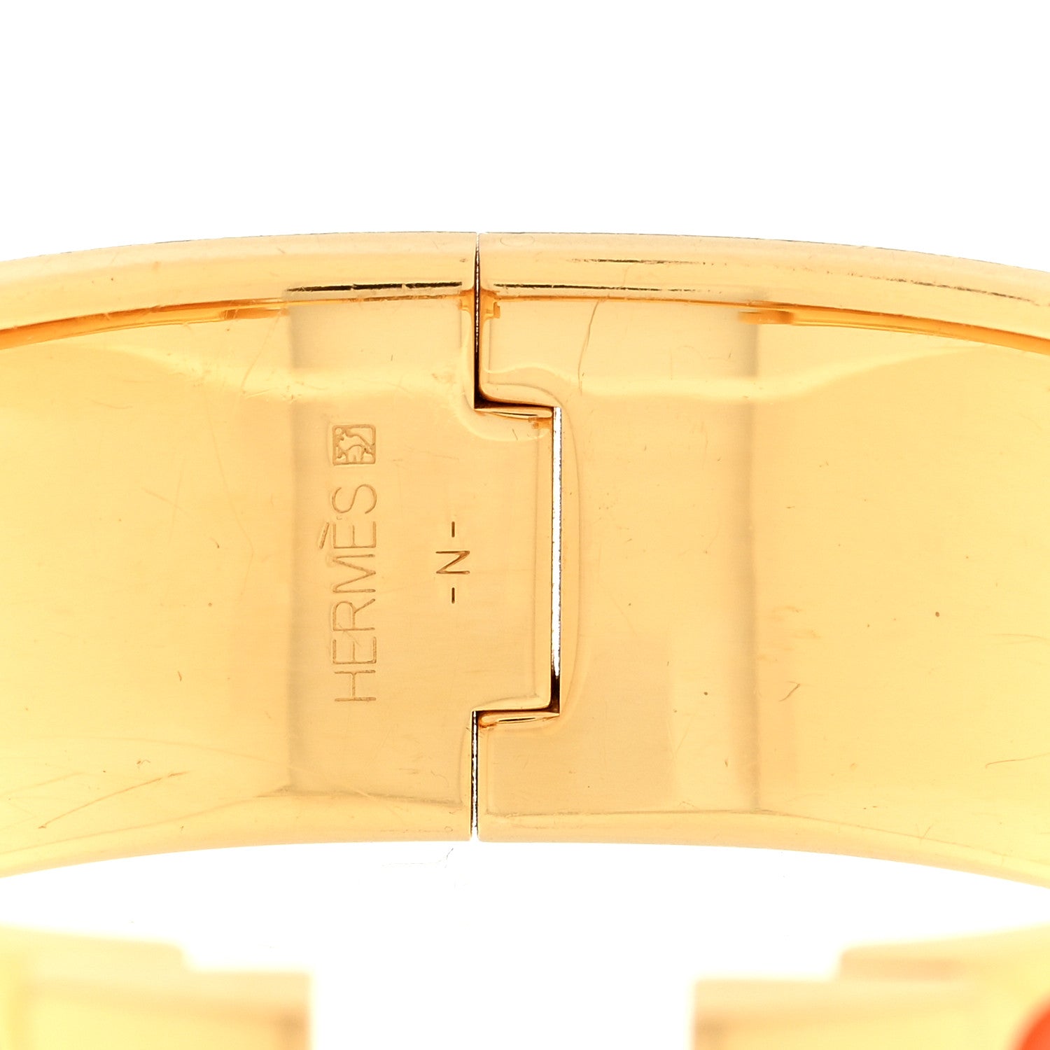 Hermes Enamel Wide Clic Clac H Bracelet GM Orange 3 of 3