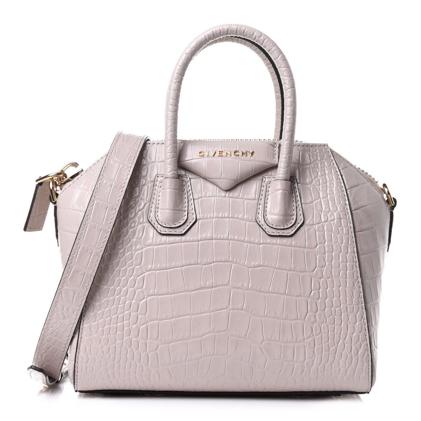 Calfskin Crocodile Embossed Mini Antigona Dune