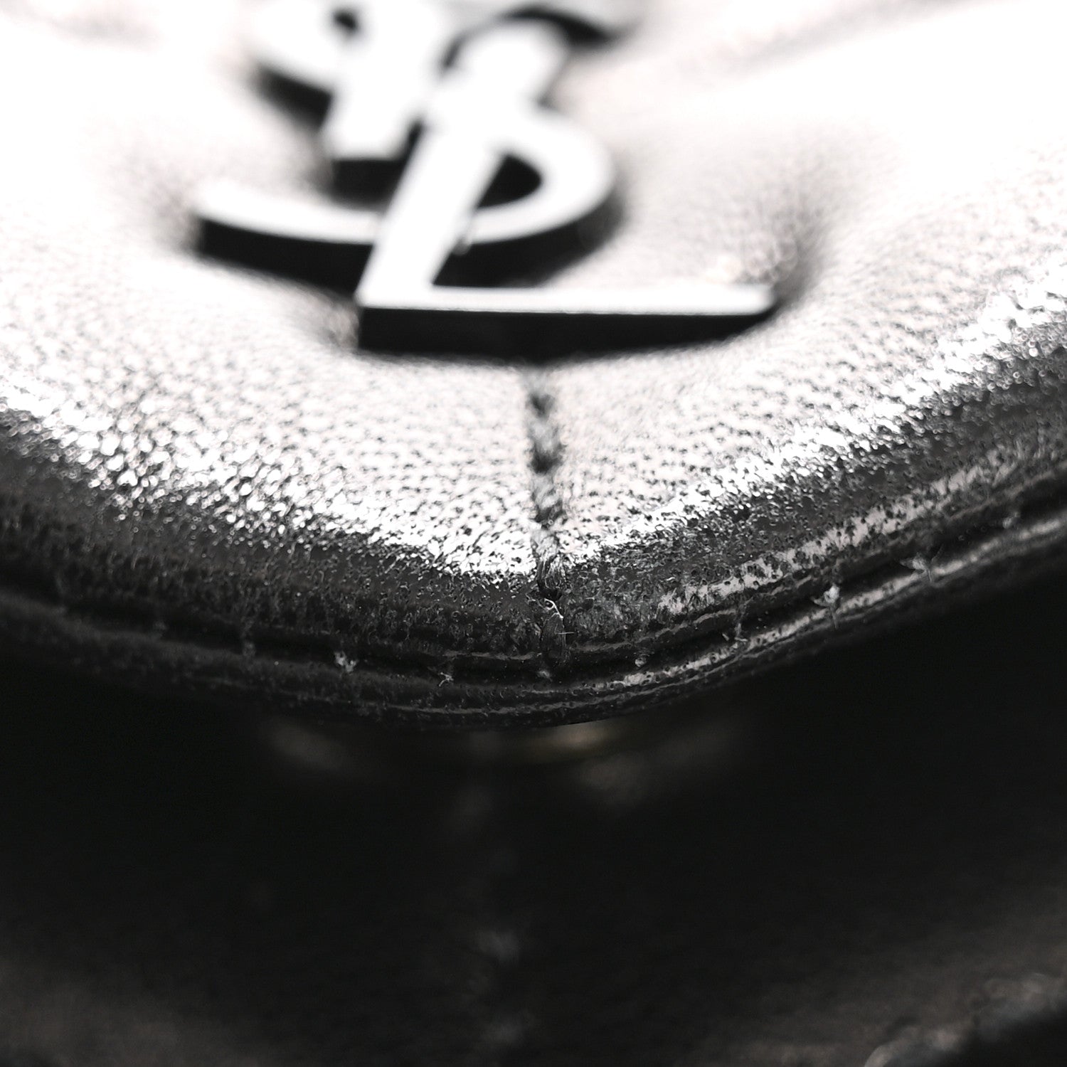 Saint Laurent Lambskin Monogram Loulou Puffer Pouch Clutch Black 11 of 11