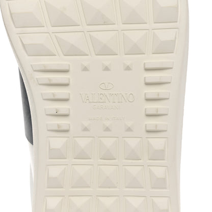 Valentino Garavani Calfskin Mens Rockstud Open Sneakers 43 White Black 8 of 9
