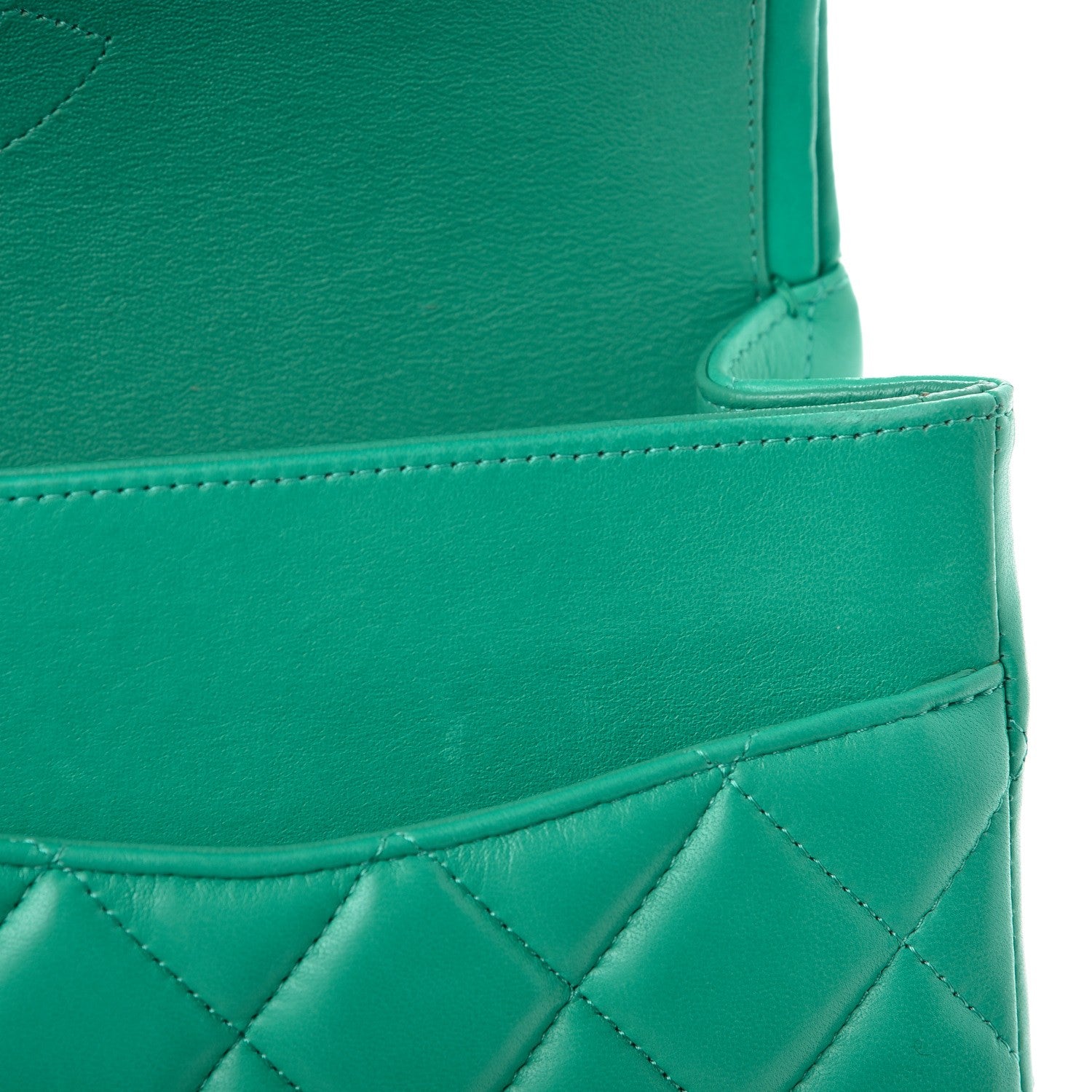 Chanel Lambskin Quilted Jumbo Double Flap Green 9 of 9