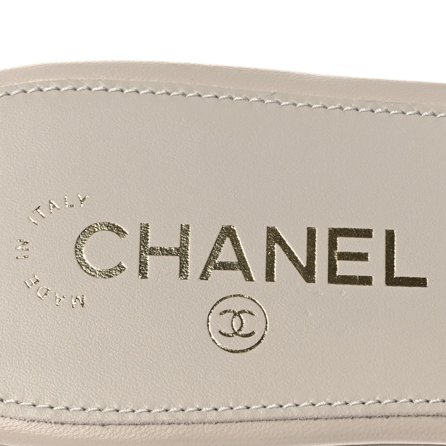 Chanel Lambskin Quilted Turnlock Flat Mules 39.5 Light Gray 9 of 14