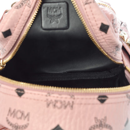 MCM Visetos Side Stud X-Mini Stark Backpack Pink 5 of 13