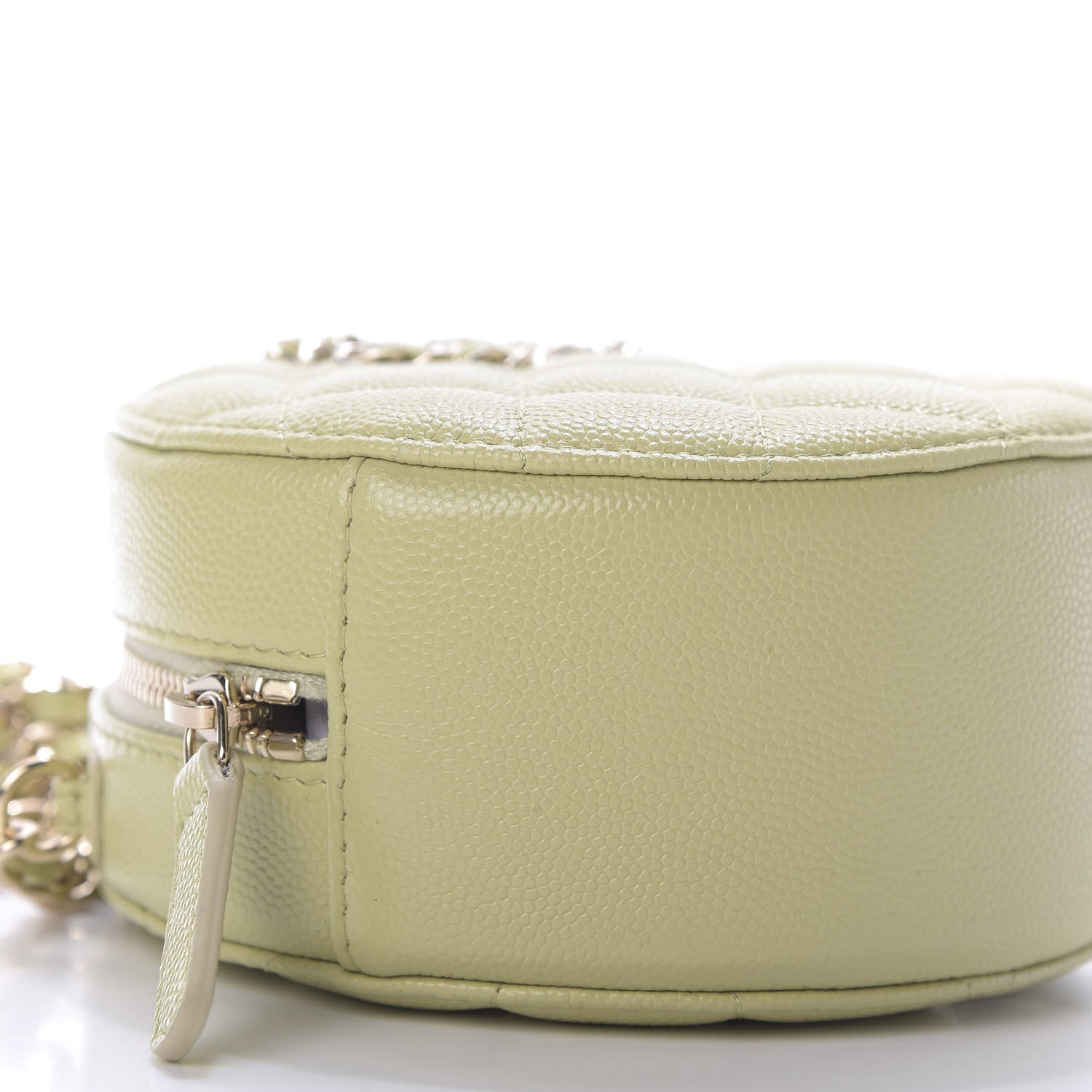 Chanel Caviar Quilted French New Wave Round Clutch With Chain Light Green 6 of 10