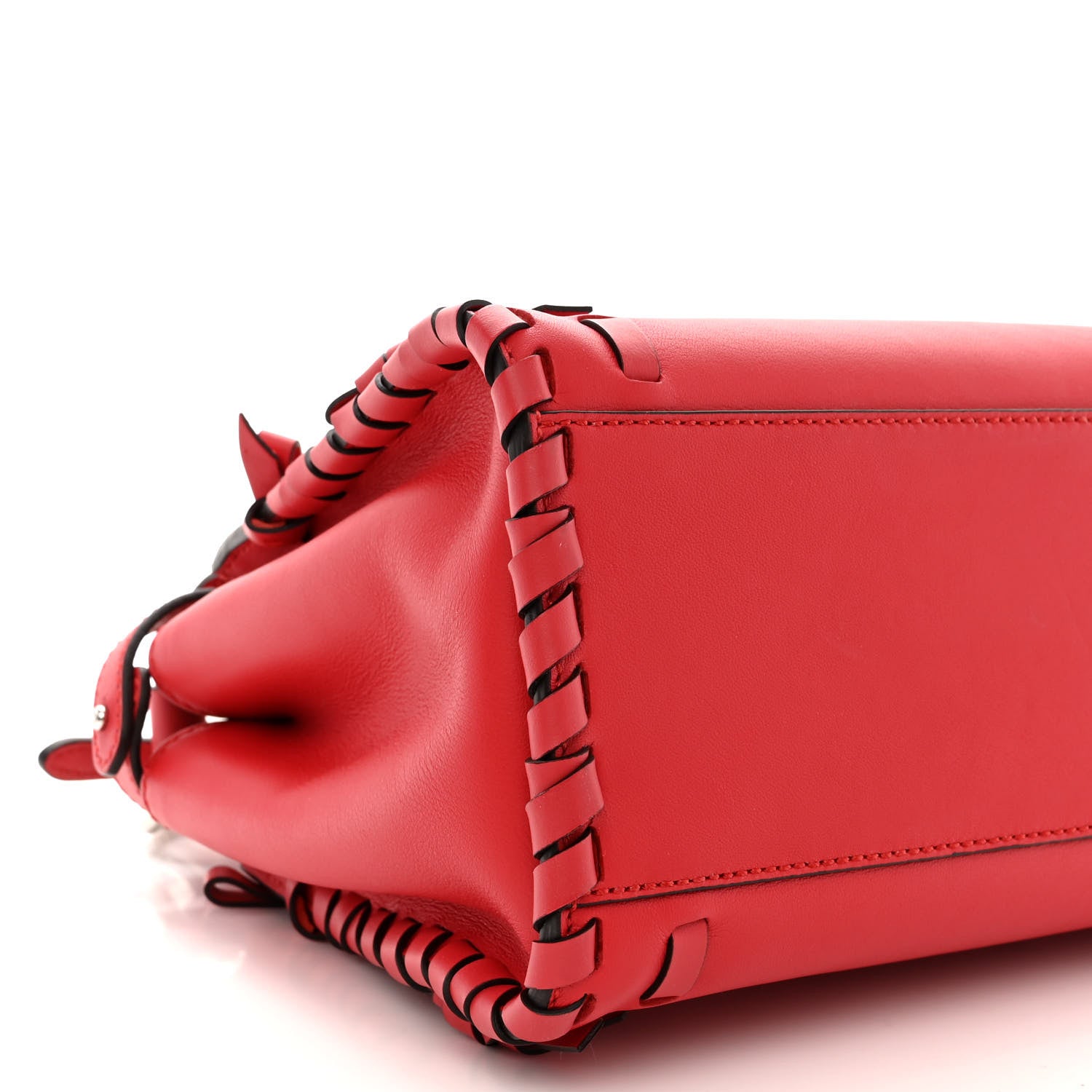 Fendi Vitello Seta Century Nappa Whipstitch Mini Peekaboo Iconic Satchel Fiamma 10 of 12