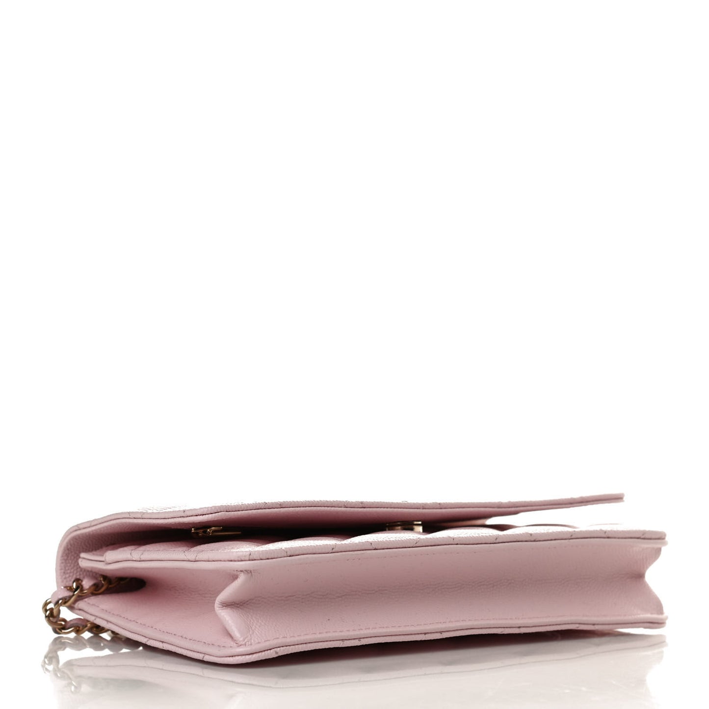 Caviar Quilted Wallet On Chain WOC Light Pink
