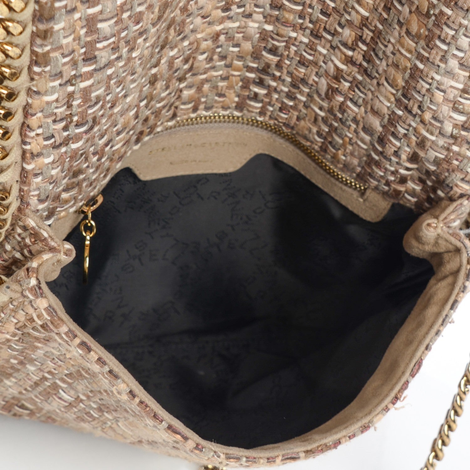 Stella McCartney Woven Boucle Fold Over Falabella Clutch Gold 5 of 9