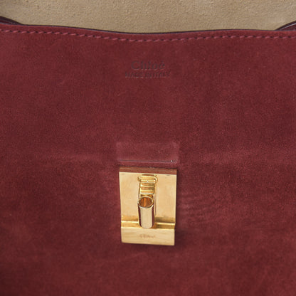 Chloe Suede Smooth Calfskin Drew Shoulder Bag Plum Purple 11 of 14