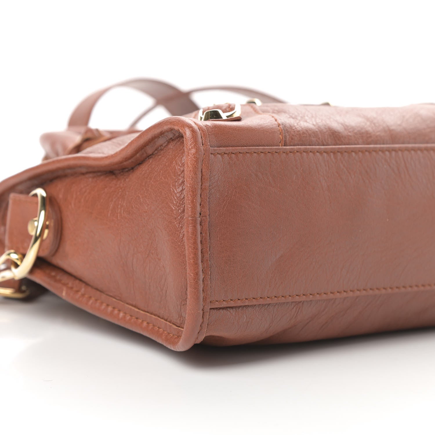 Balenciaga Agneau Classic Gold Hardware Mini City Marron Cognac 9 of 10