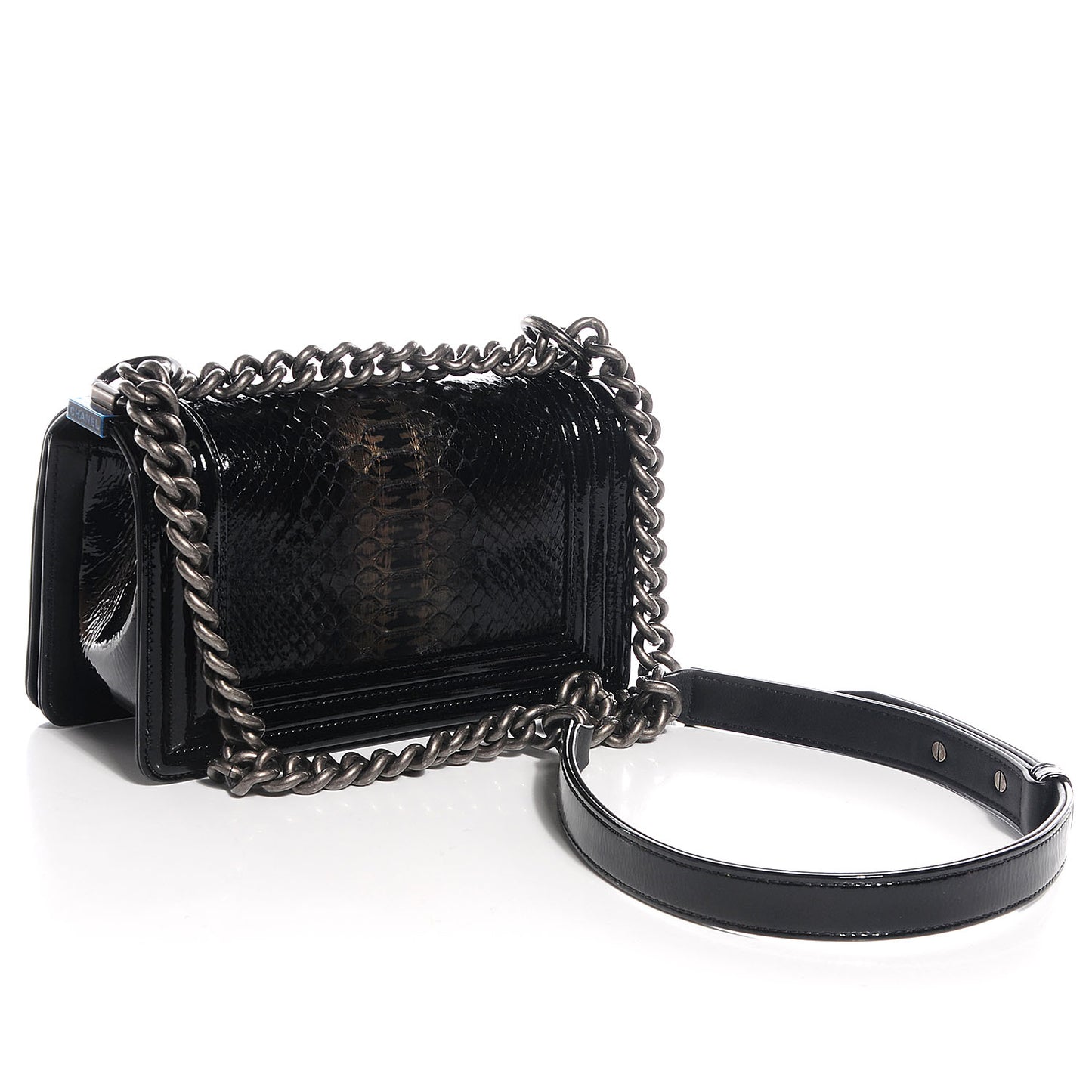 Patent Python Small Boy Flap Black
