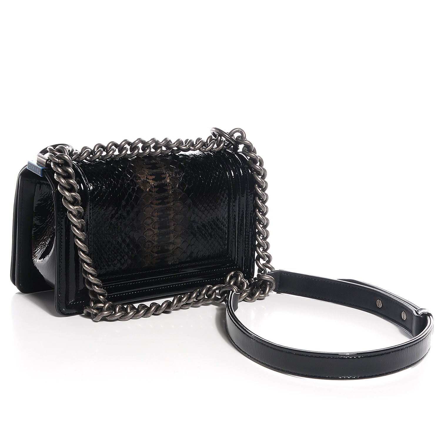Chanel Patent Python Small Boy Flap Black 3 of 9
