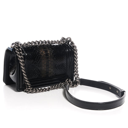 Chanel Patent Python Small Boy Flap Black 3 of 9