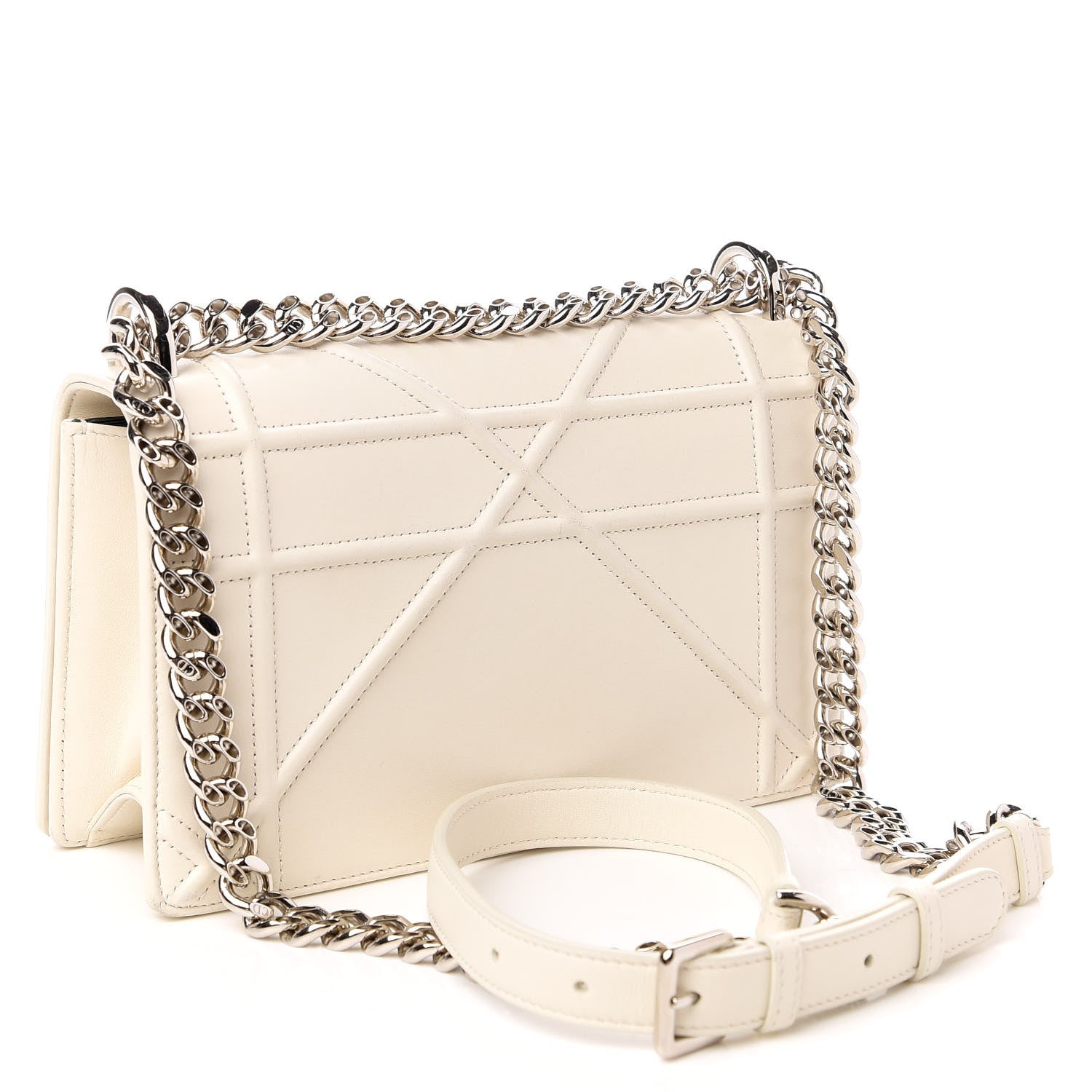 Christian Dior Lambskin Small Diorama Flap Bag Off White 3 of 9