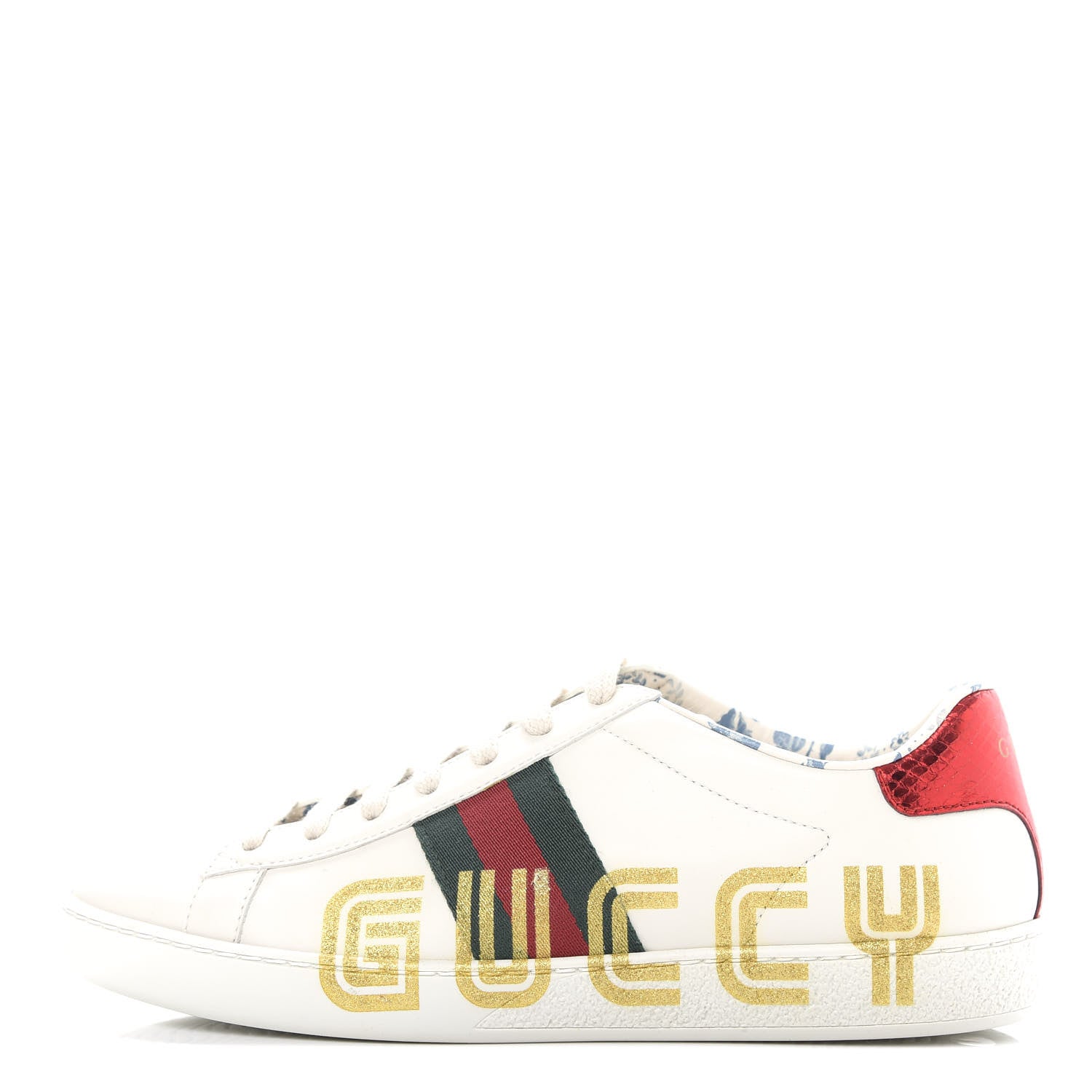 Gucci X SEGA Calfskin Ayers Web Guccy Womens Ace Sneakers 37.5 White 1 of 11