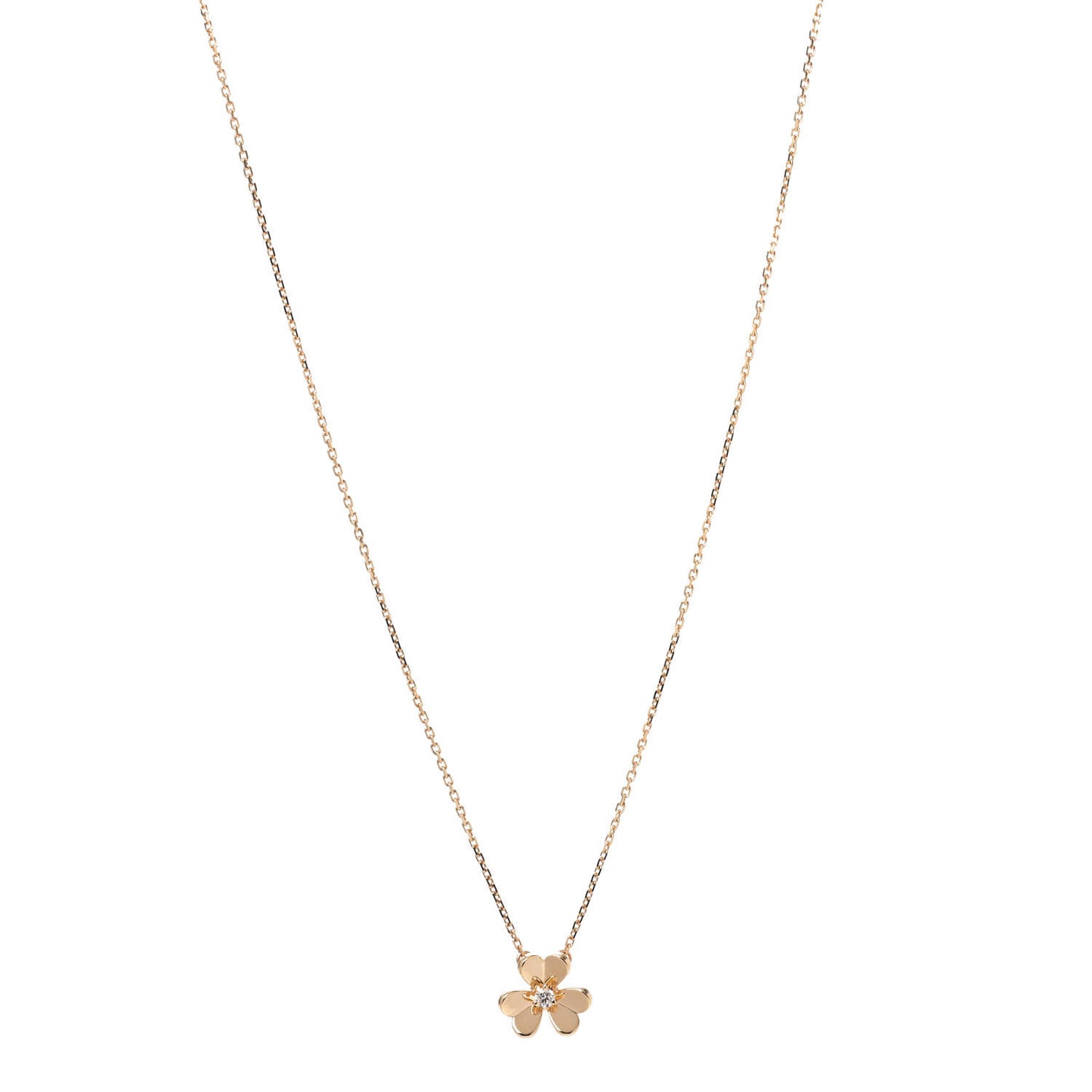 18K Yellow Gold Diamond Mini Frivole Pendant Necklace