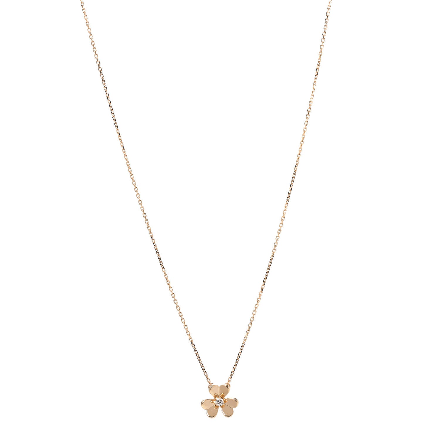 Van Cleef & Arpels 18K Yellow Gold Diamond Mini Frivole Pendant Necklace 1 of 6