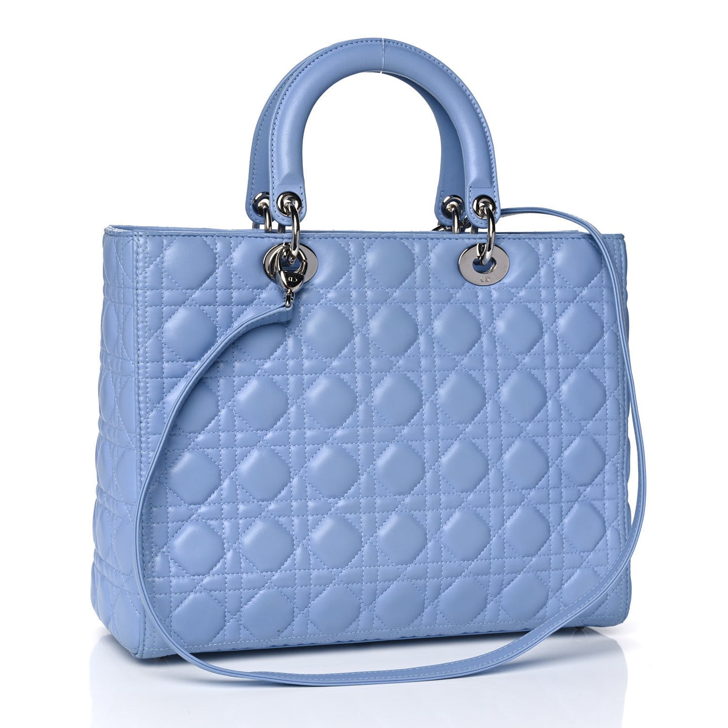 Lambskin Cannage Large Lady Dior Light Blue