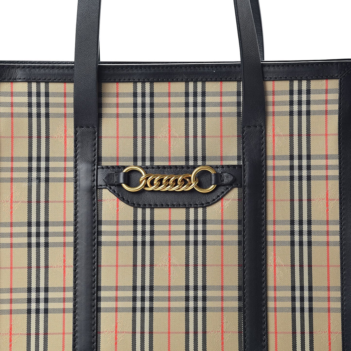 Calfskin Medium 1983 Knight Check Link Tote Brown