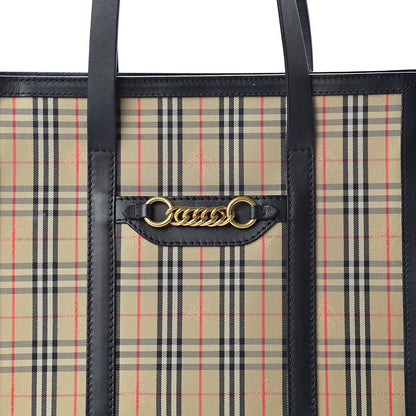 Burberry Calfskin Medium 1983 Knight Check Link Tote Brown 8 of 13