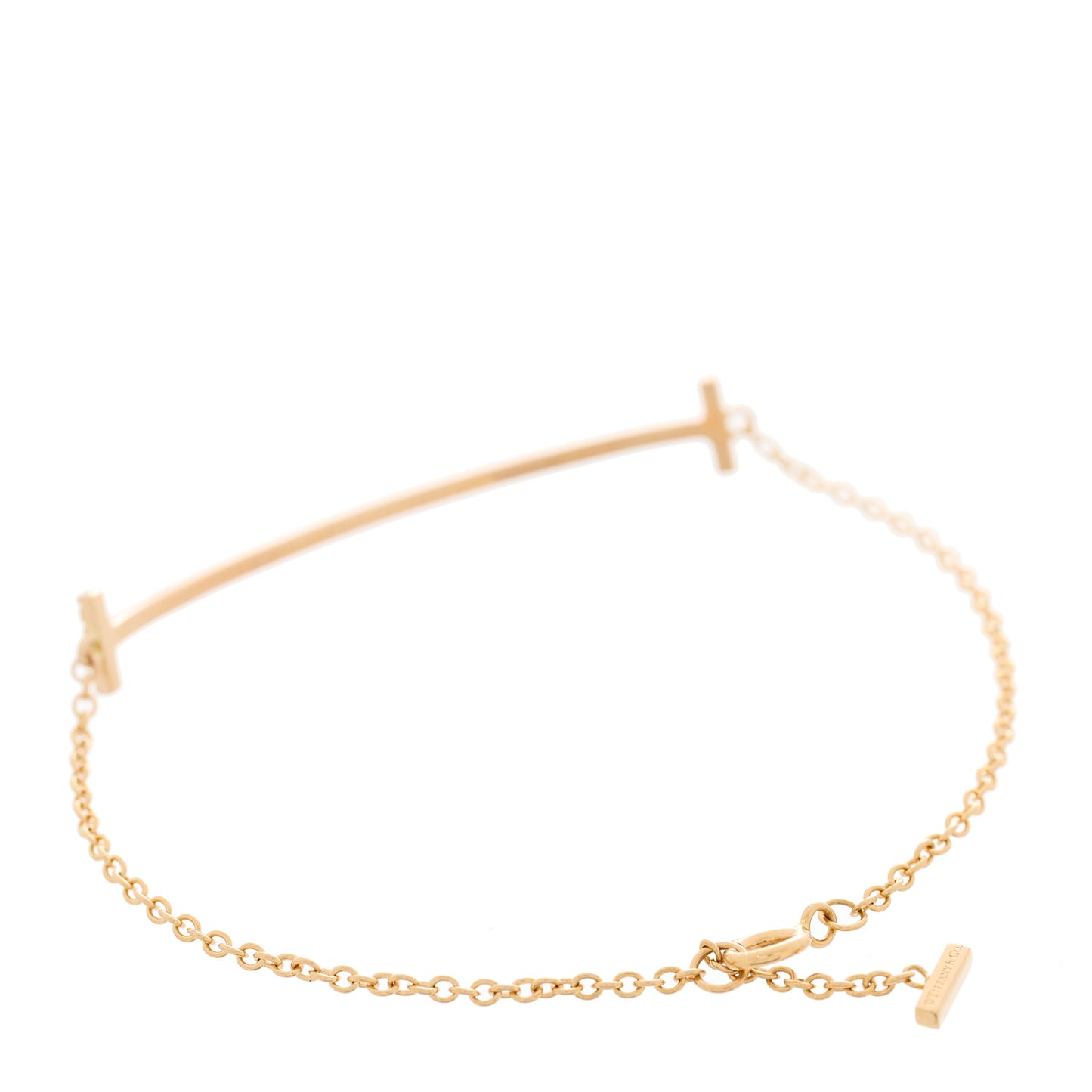 18K Rose Gold Diamond T Smile Bracelet