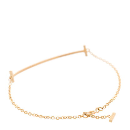 Tiffany 18K Rose Gold Diamond T Smile Bracelet 2 of 5