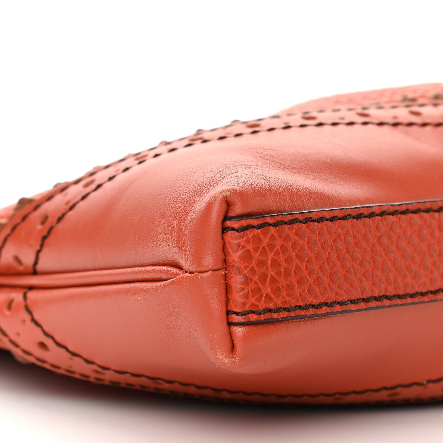 Burberry Grainy Calfskin Broguing Crossbody Tangerine 8 of 9