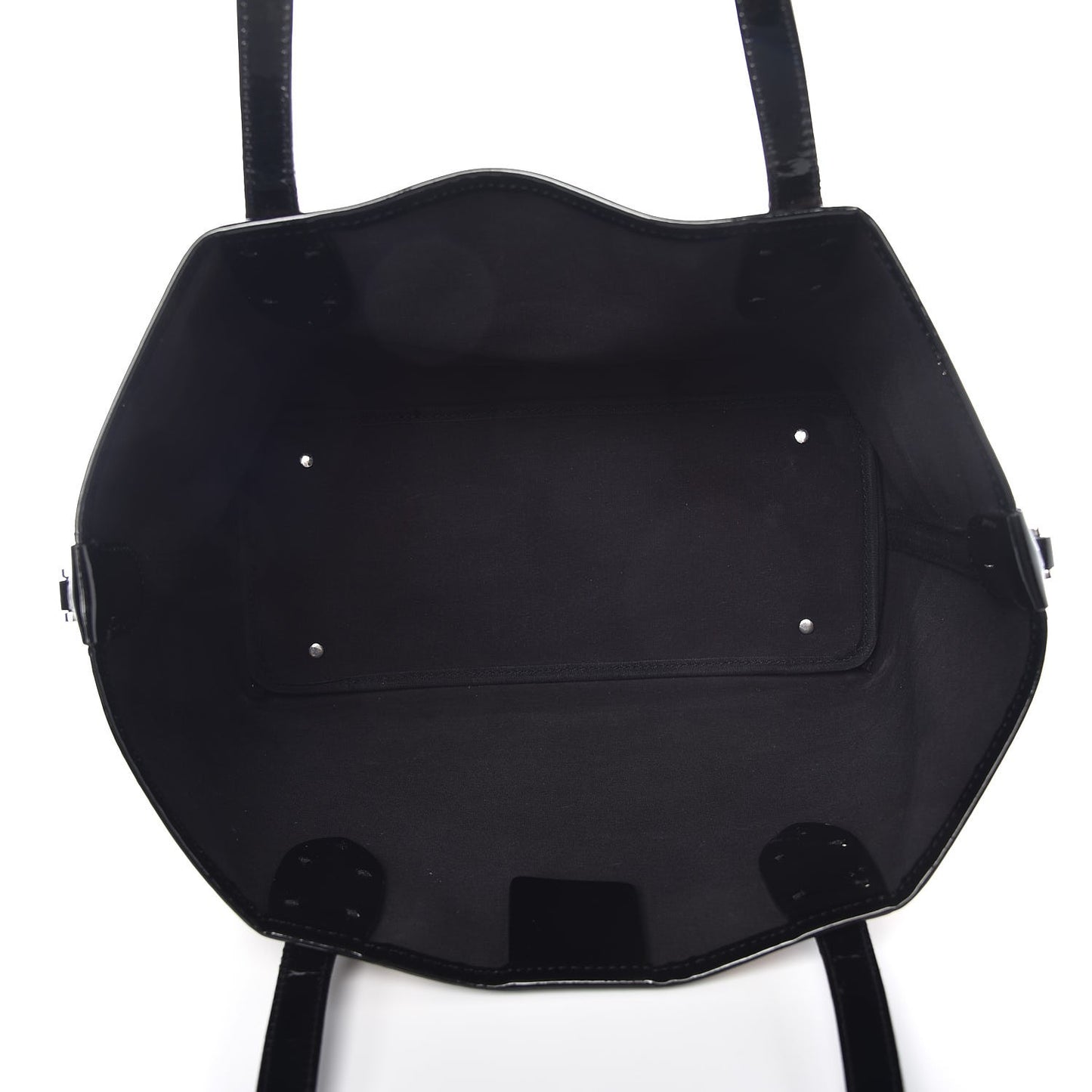 Patent Trim Patchwork Check Small Tote Black