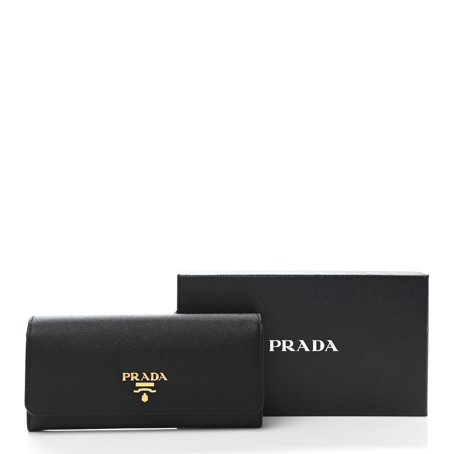Saffiano Continental Flap Wallet Black Ibisco