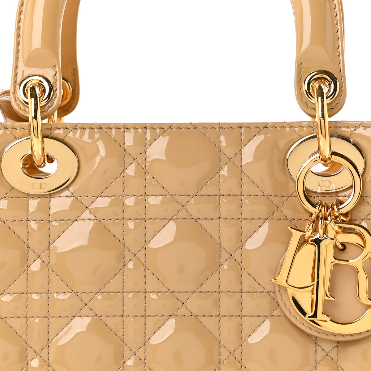 Christian Dior Patent Cannage Medium Lady Dior Beige 8 of 10