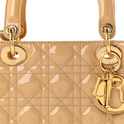 Christian Dior Patent Cannage Medium Lady Dior Beige 8 of 10