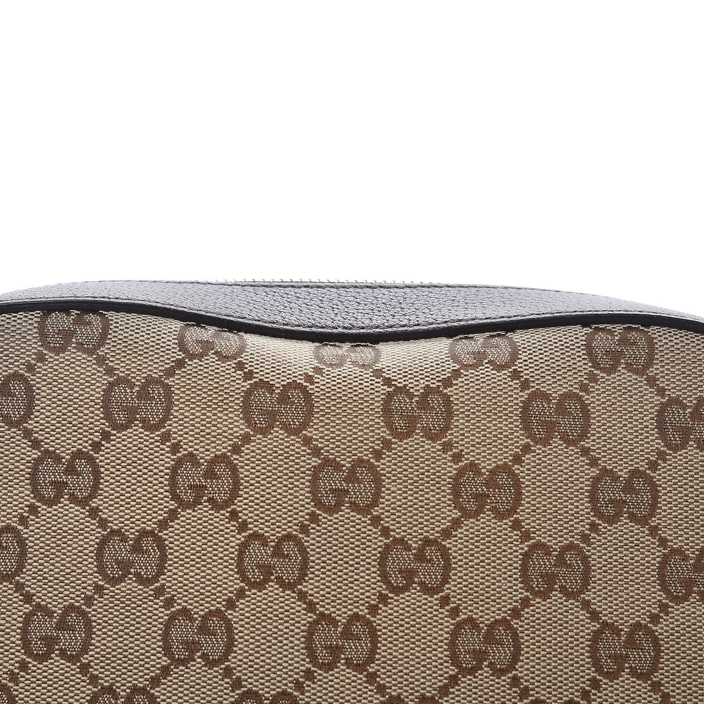 GG Supreme Monogram Web Small Webby Bee Shoulder Bag Dark Brown