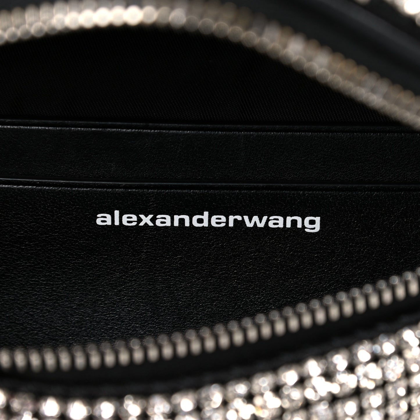 Rhinestone Mesh Mini Attica Belt Bag Black