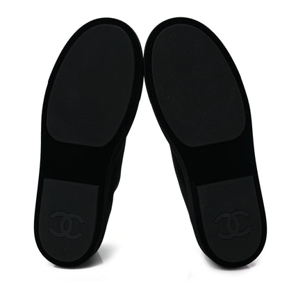 Chanel Velvet Womens CC Sneakers 40.5 Black 5 of 7