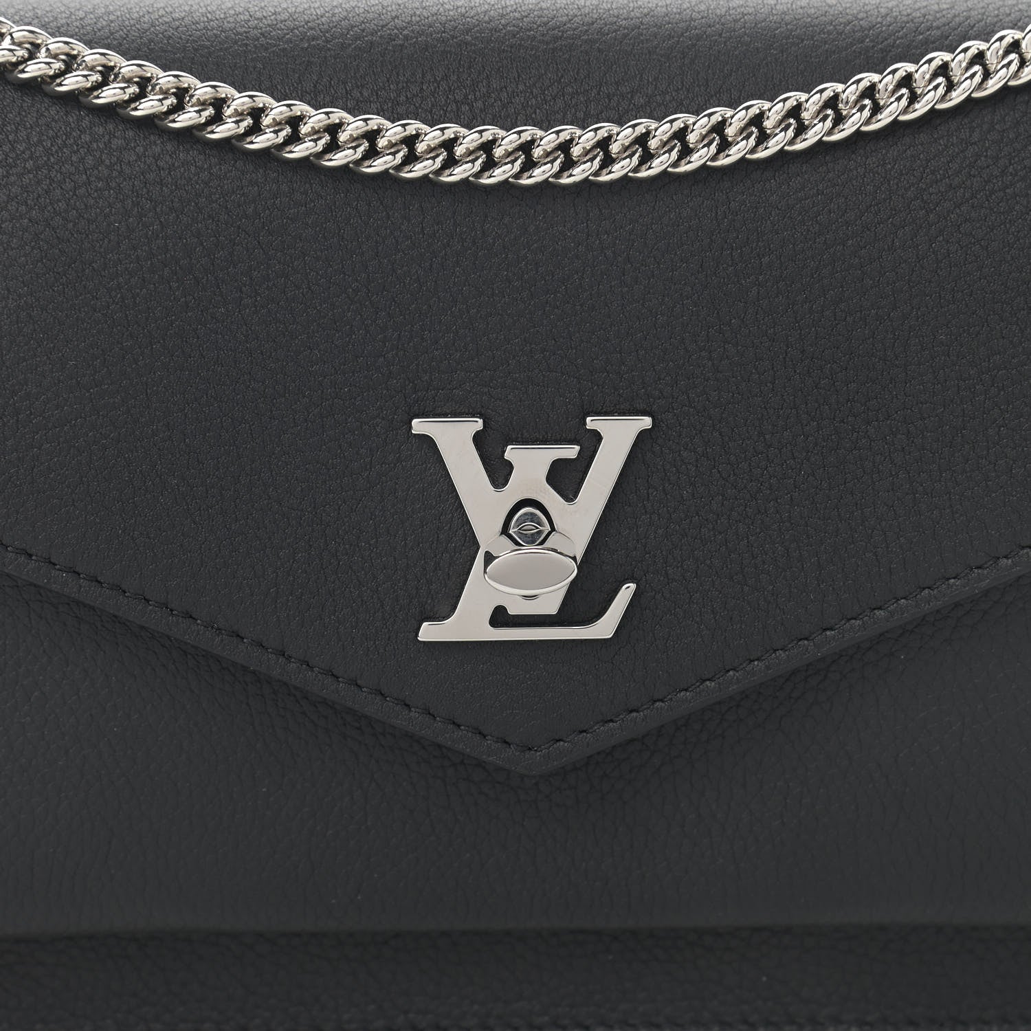 Louis Vuitton Soft Calfskin My Lockme Chain Pochette Black 7 of 9
