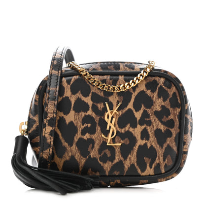 Saint Laurent Calfskin Heart Leopard Print Monogram Baby Lou Camera Bag Toffee 1 of 7