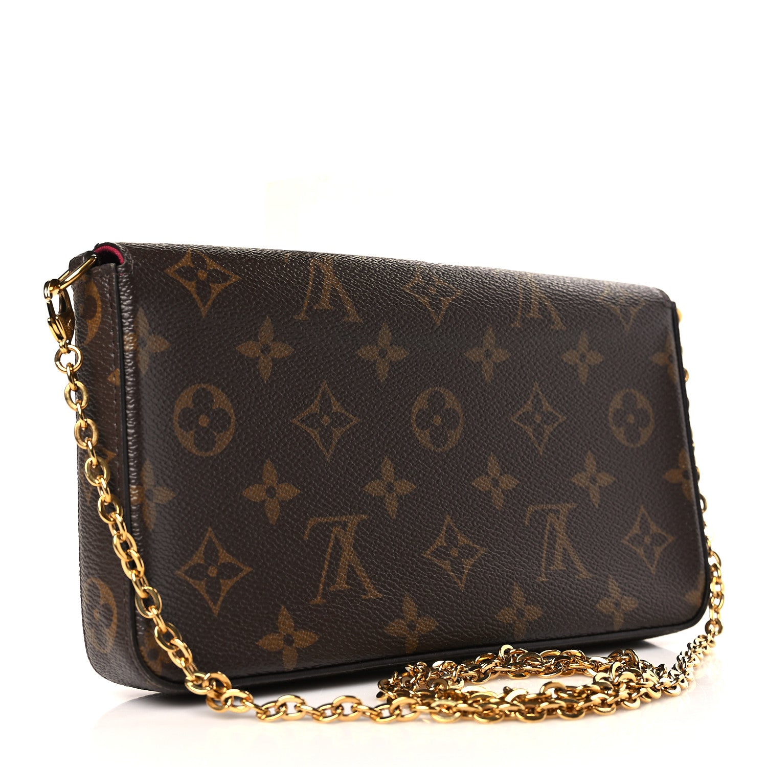 Louis Vuitton Monogram Pochette Felicie Chain Wallet Fuchsia 4 of 9