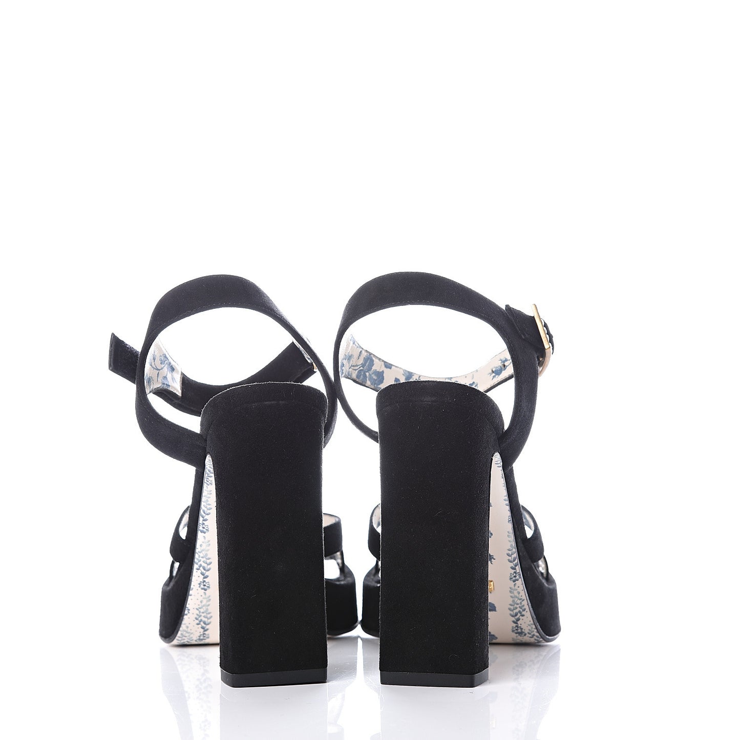 Suede Embellished Sandals 37 Black