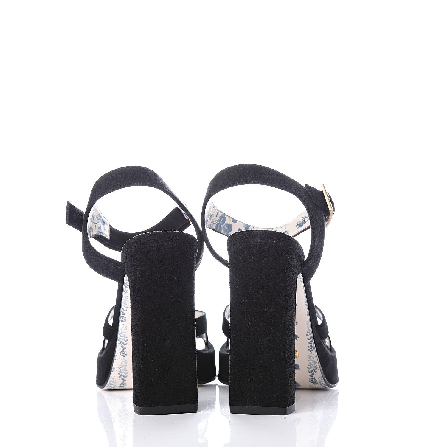 Gucci Suede Embellished Sandals 37 Black 7 of 11
