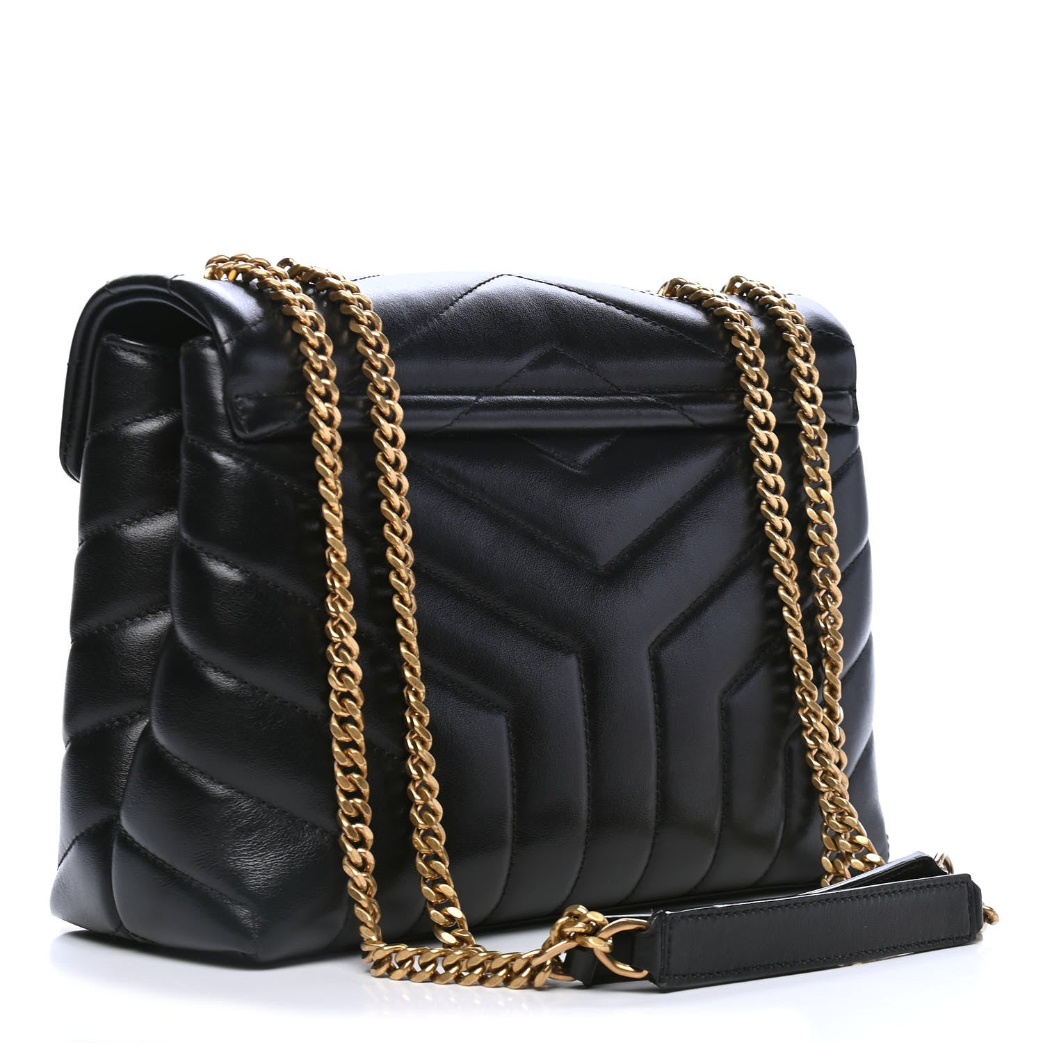 Saint Laurent Calfskin Y Quilted Monogram Small Loulou Chain Satchel Black 2 of 4