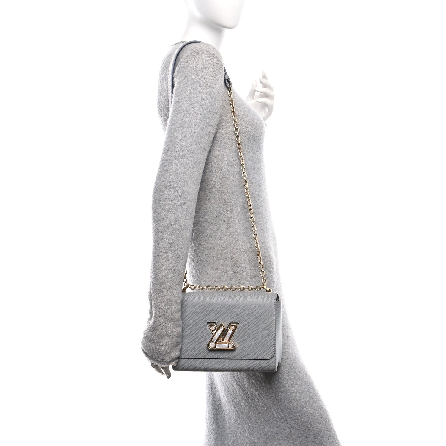 Louis Vuitton Epi Moonstone Twist Shoulder Bag MM Grey 1794258