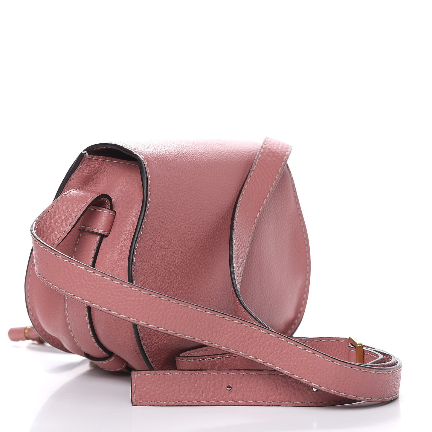 Calfskin Mini Marcie Round Crossbody Bag Rusty Pink