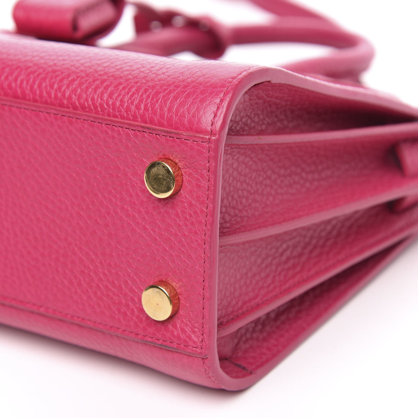 Grained Calfskin Nano Sac De Jour Fuchsia